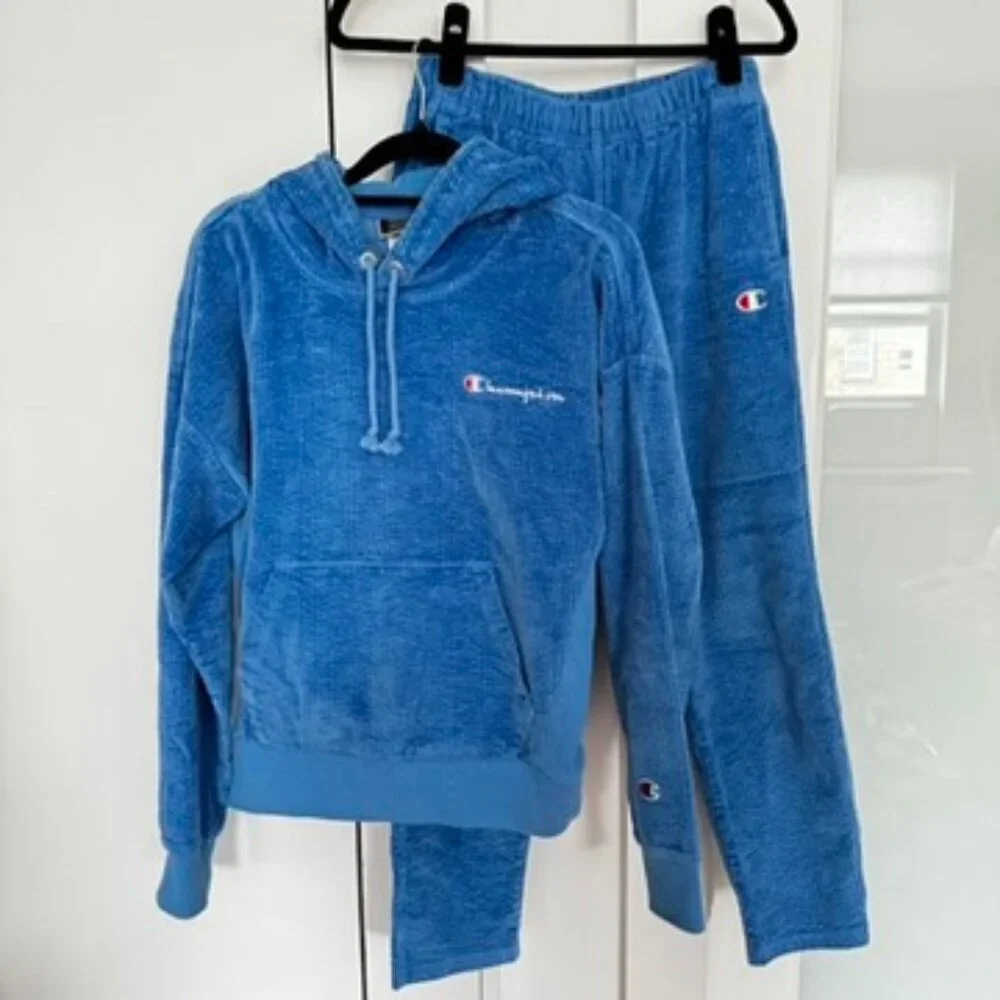 Champion x UO sky blue corduroy sweatsuit - Picture 1 of 11